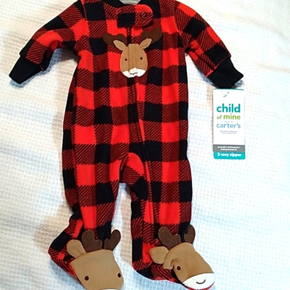 Nwt Carter's fleece preemie sleeper